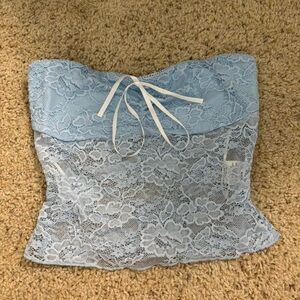 Princess Polly Light Blue Lace Bandeau